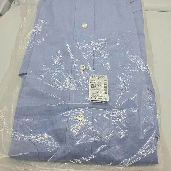 JOS A BANK Traveler Tailored Fit Blue 100% Cotton Dress Shirt‎ Sz 16 - 36 - Picture 6 of 10